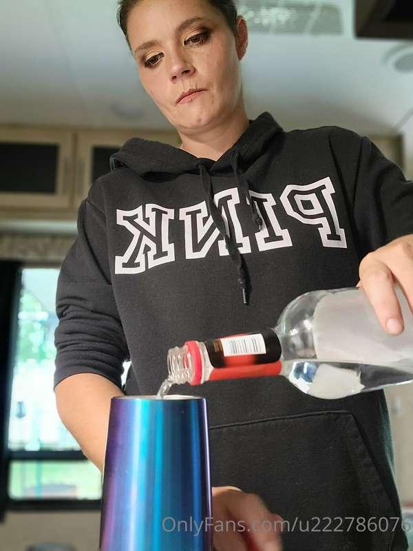 Making myself a drink.