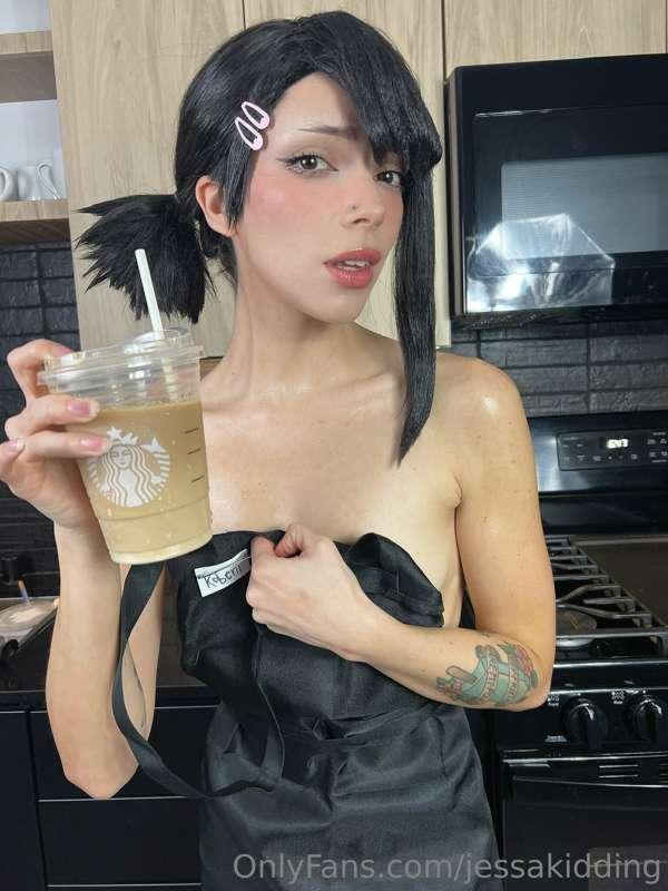 Your coffee is ready, sir. Would you like some extra milk wi..