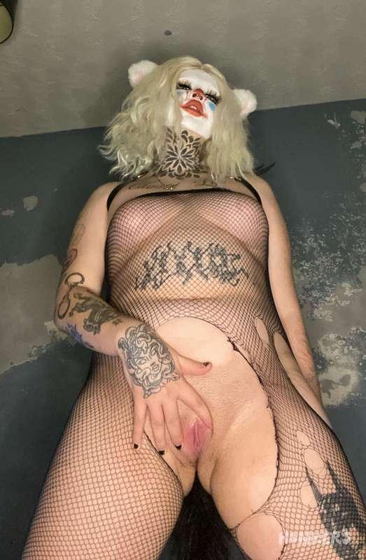 It's not gonna lick itself 👅💦

#fyp #clown #clowngirl #clownmakeup #curvy #blonde #clownnose #tongue #tongueout #fishnets #fishnetbodystocking #bodystocking #catgirl #worship #pussy #shaved #puffynipples 