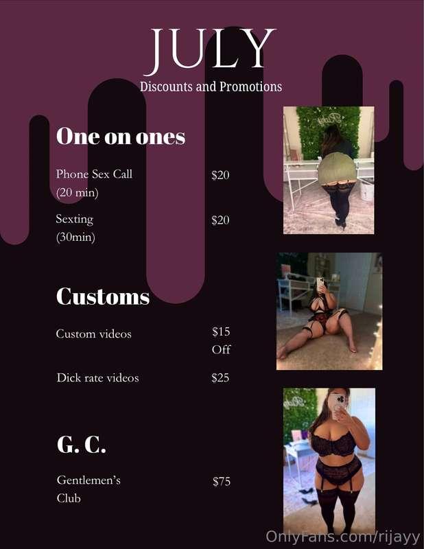 It’s July!! Doing a ton of fun promos this month!! Should I ..