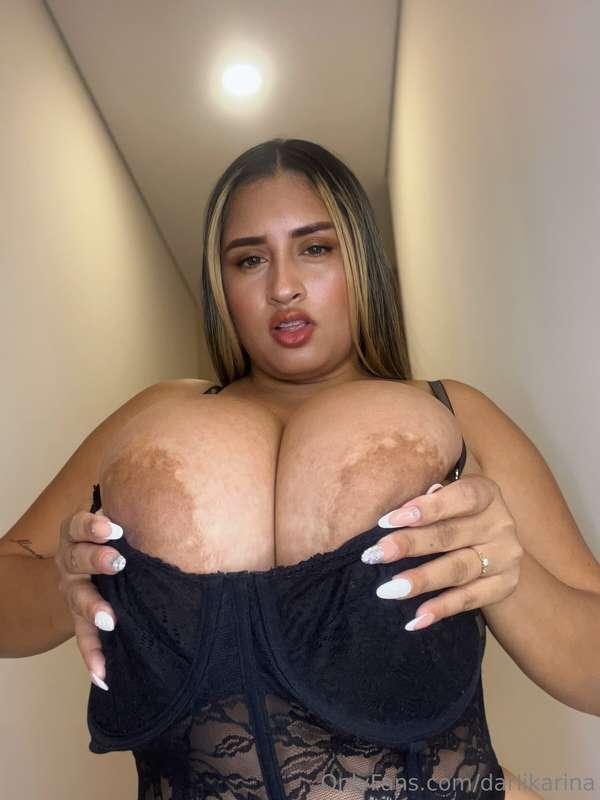 Squeeze them tight… I want to feel your grip all over my tit..