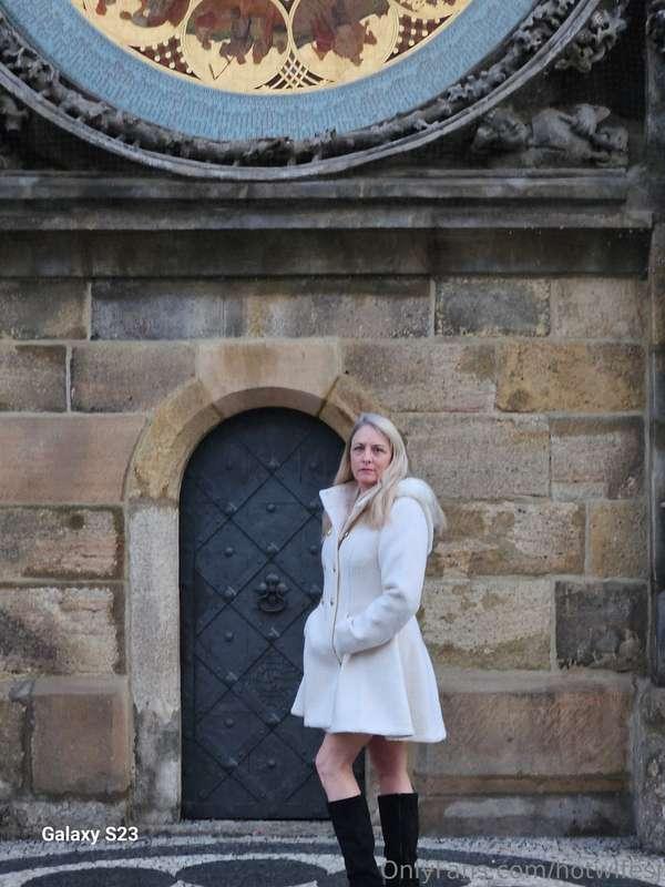 Travel adventures in Europe. Look see what's under the coat.