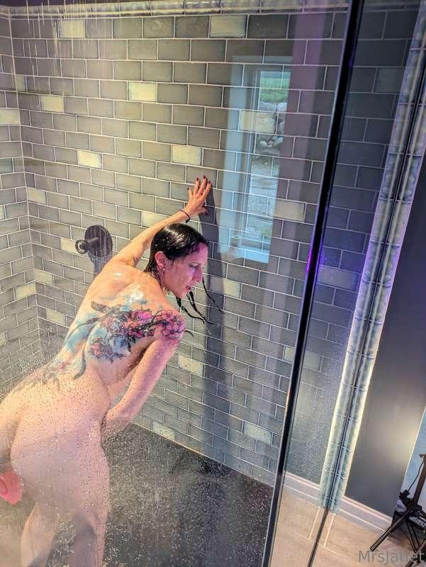 Preview of a HOT shower session with a dildo and a great org..