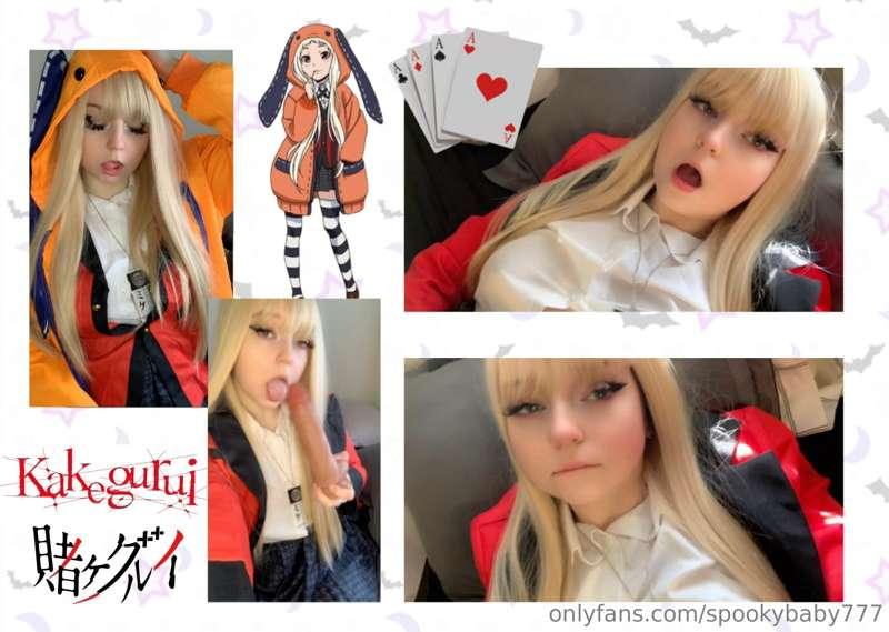 **Little blonde Runa Yomozuki from Kakegurui 🃏❤️ shoving thi..