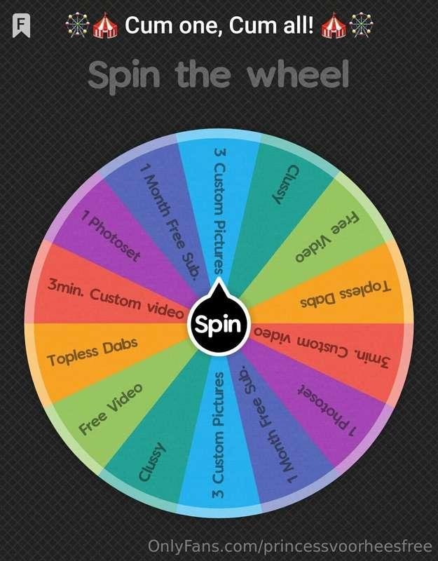 🎡🎪 Cum one Cum all! Help me Cum and spin the wheel and see w..