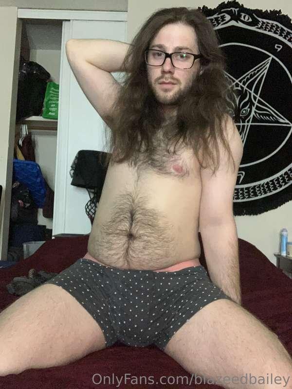 Decided I didn’t have enough pics of my hairy bod and pink p..