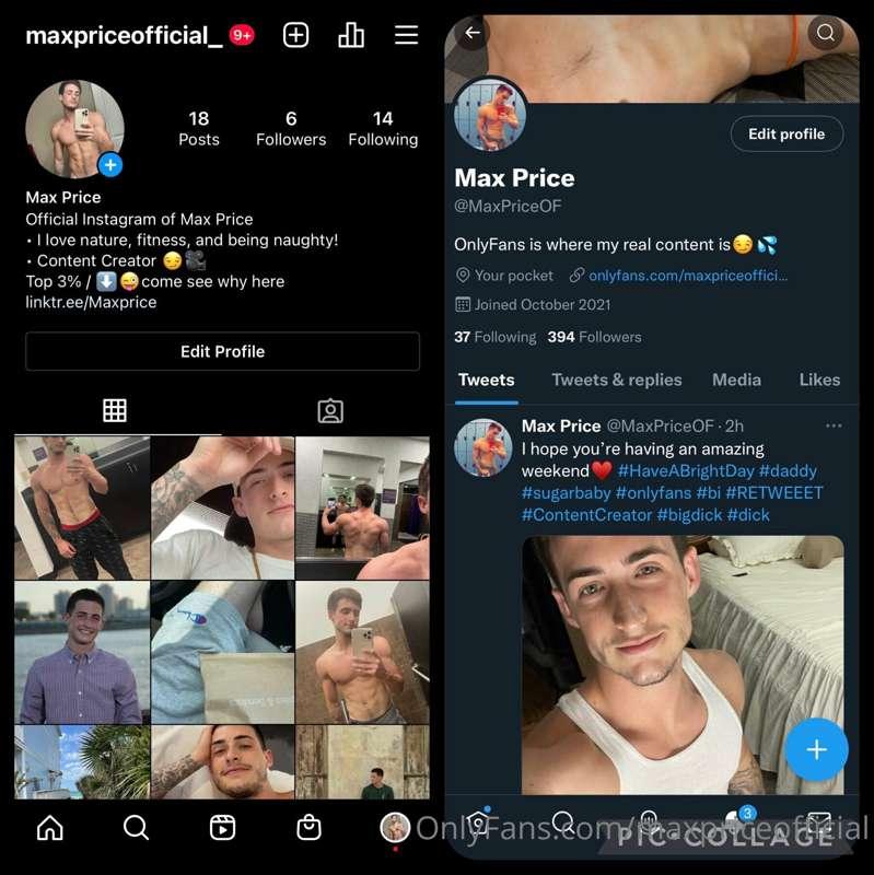 Want to see more of me? 😏😎
Go follow my:
Instagram @maxprice..