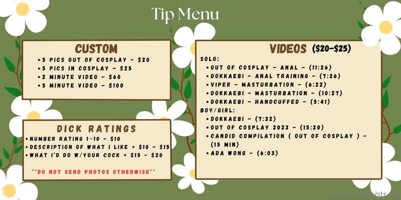Here is my tip menu <3   Please make sure we discuss anythin..