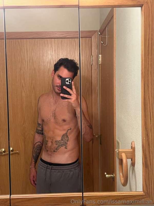 Just me and my mirror, but I wouldn’t mind having you here t..