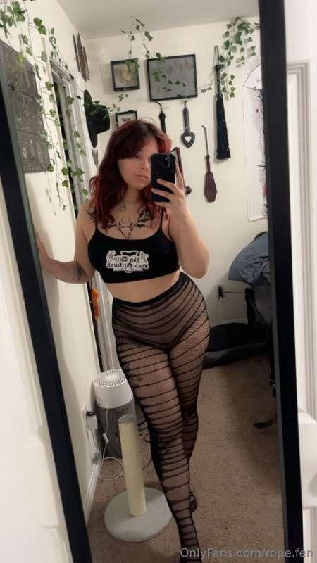 Trying on some fishnets