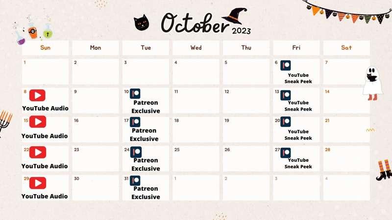 October Schedule!