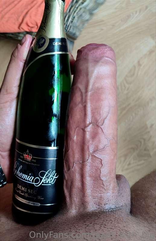 My usual HORNY evening with wine...... almost 1 liter bottle..