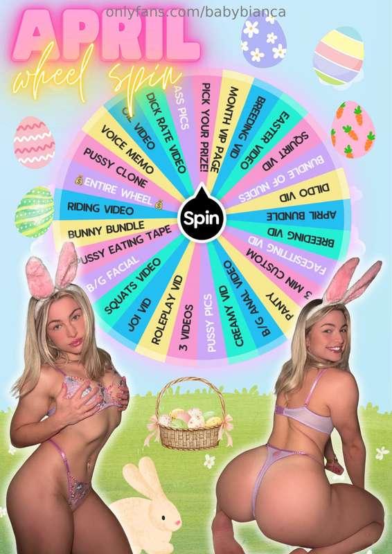 APRIL WHEEL SPIN 🐰🌻🐣 tip below and your little bunny will sp..