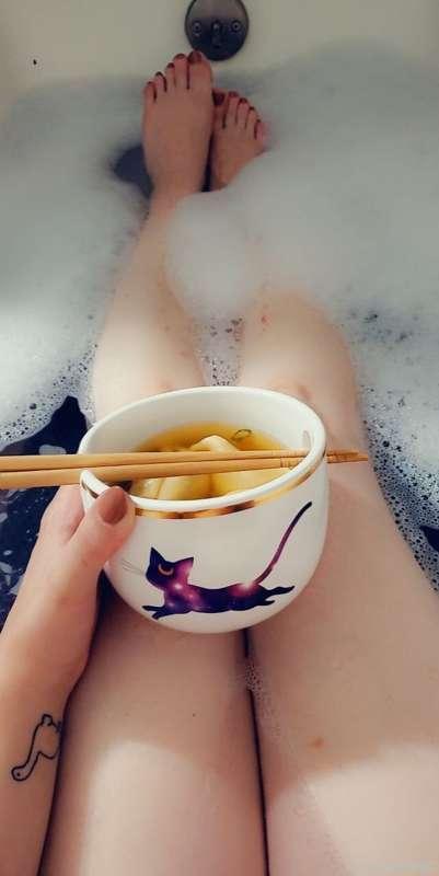 Enjoying a relaxing bath after a long and stressful week