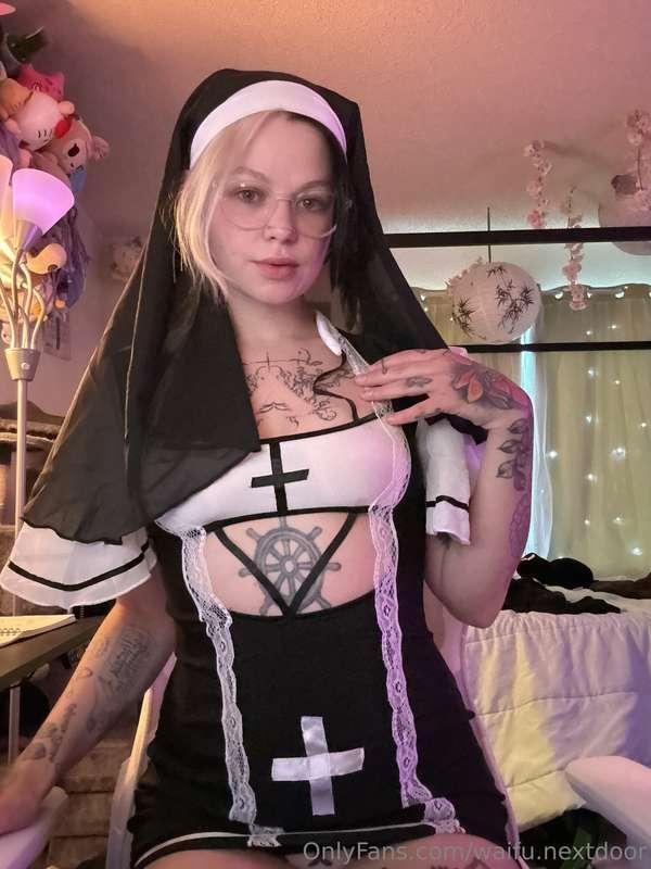 SUNDAY SALE : NUN TEASES YOUR COCK THEN FUCKS HERSELFmy god ..