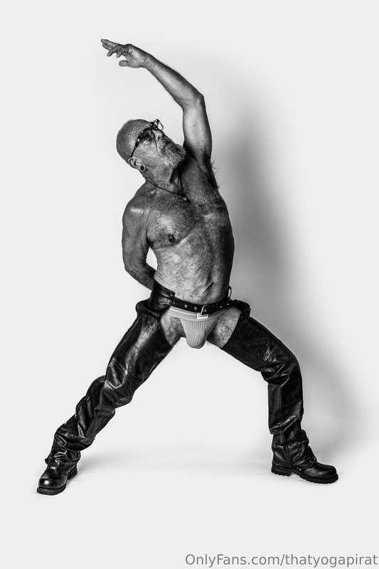 Photo shoot in leather.