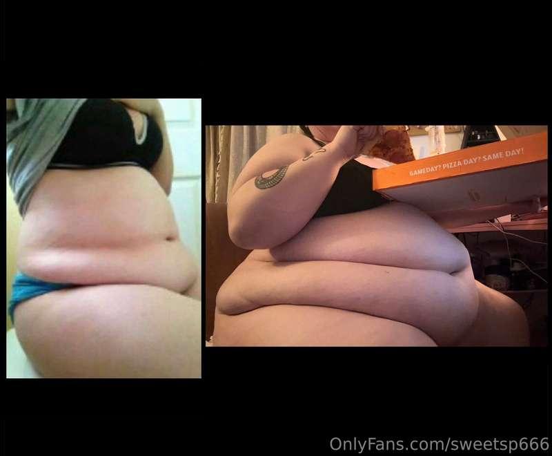 2017 vs now 🐽 almost like i’ve doubled my size. whoops 😅pls ..