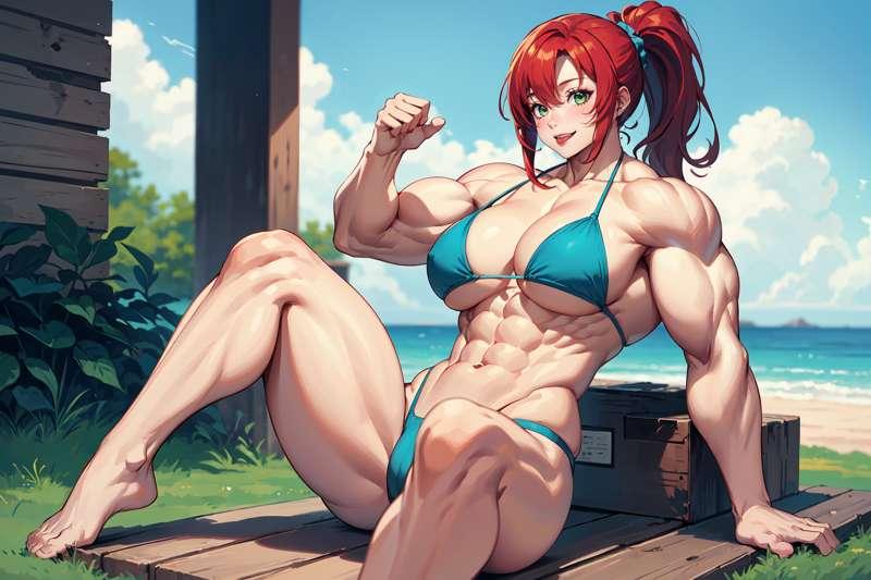 Buff Natsumi on the beach