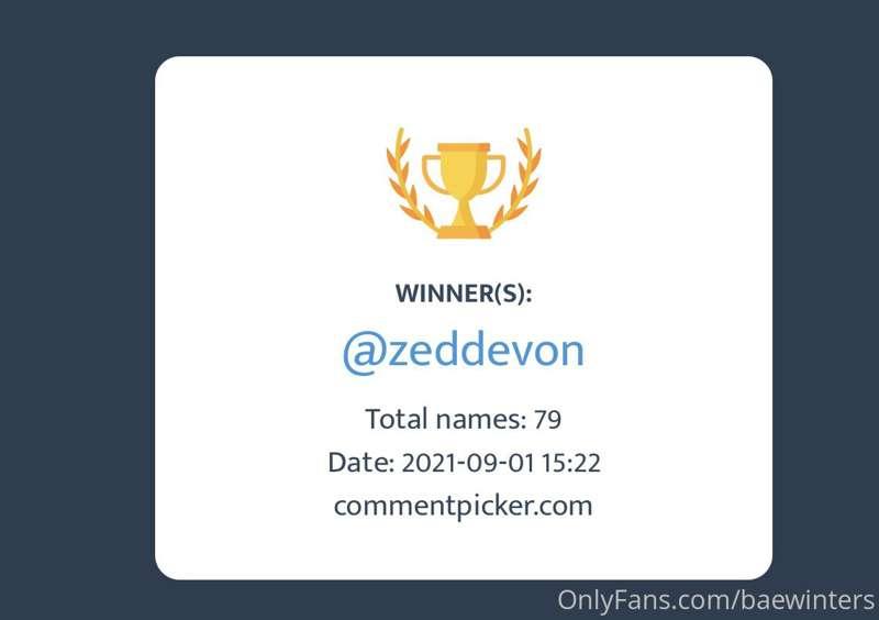 CONGRATS to the august panty raffle winner, @zeddevon ! 🎉 ❤️..