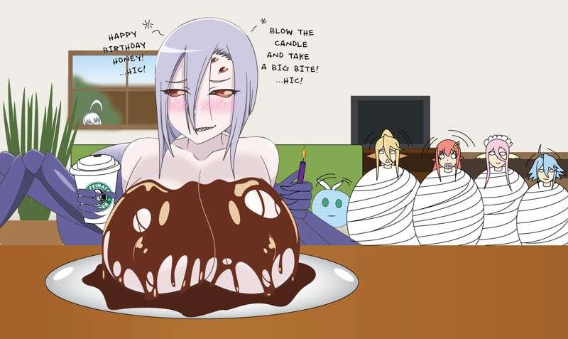 Drunk Rachnera's birthday chocolate cake!