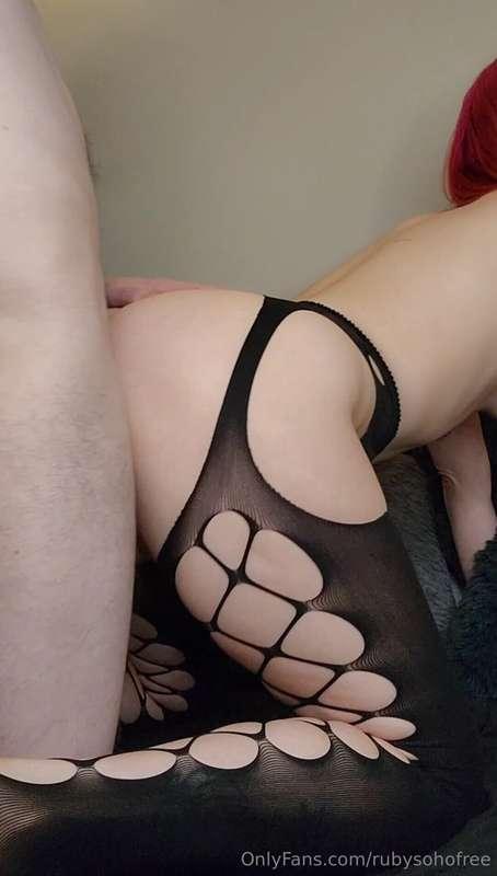 In sexy stockings, I get fucked until I'm overflowing in dog..