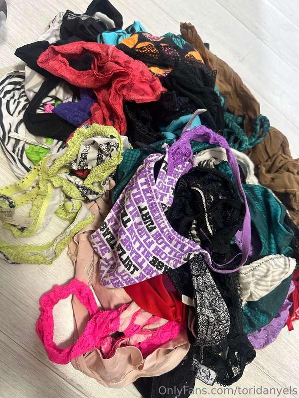 Getting rid of worn thongs, boy shorts, bikinis and more! $5..