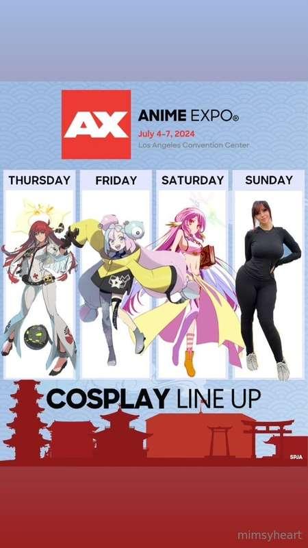 hope i see some of you at anime expo!!! <3 here’s my lineup