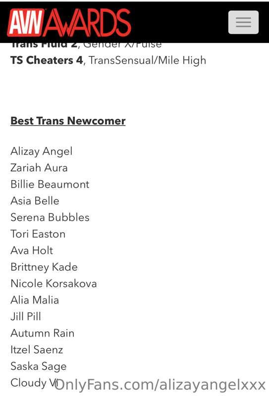 I’ve been nominated for the AVN awards! 🥰