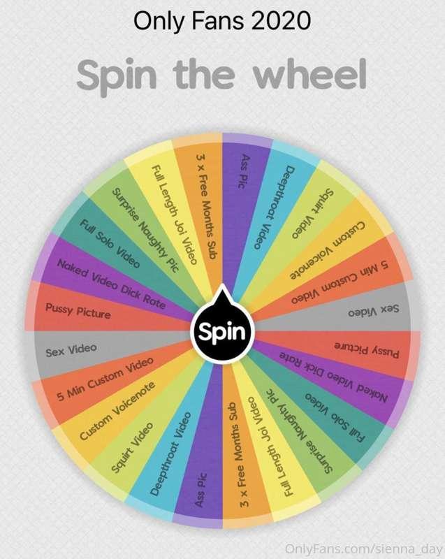 Let’s play spin the wheel! $10 for a spin 💜😈