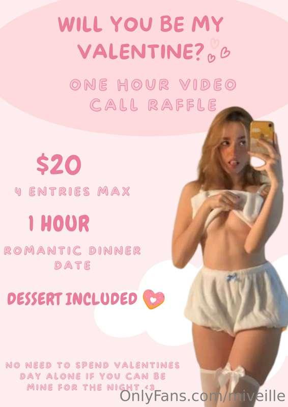 ***💗 VALENTINES DAY DINNER DATE RAFFLE 💗***

im alone this v..