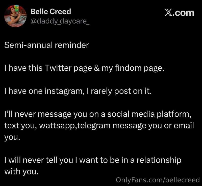 I really only respond on @daddysdaycare / IWC/ sextpanther a..