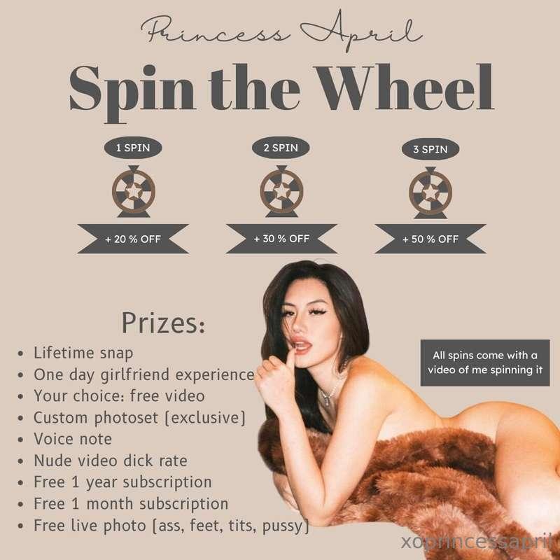 1 spin for $15, 2 spins for $25, and 3 spins for $30. Stand ..