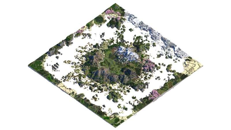 Pariantor, 4k, SkyBlock Island, with edge transition
