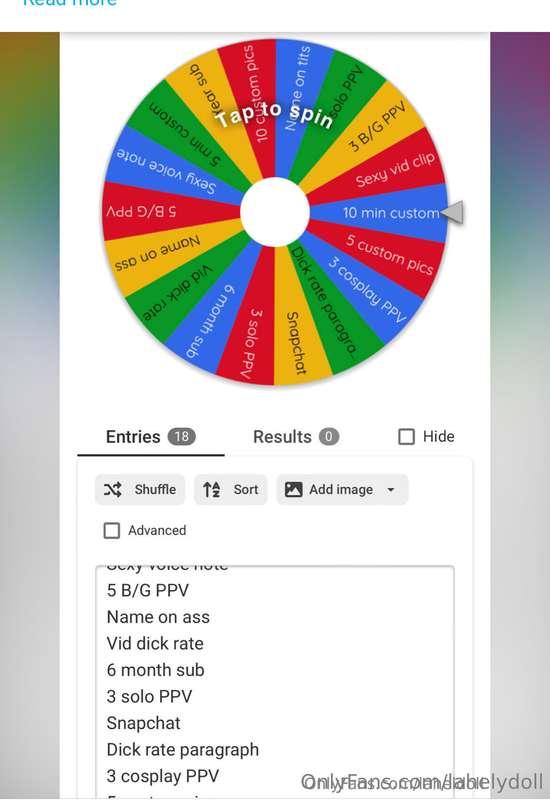 New spin the wheel game available over on my main page @lahe..