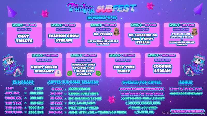Tonight marks the beginning of Twitch SUBFEST! I will be liv..