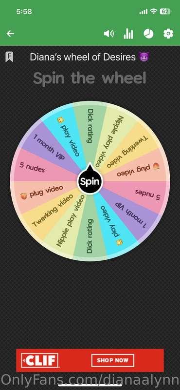 Send a tip to spin the wheel and get a prize 😘