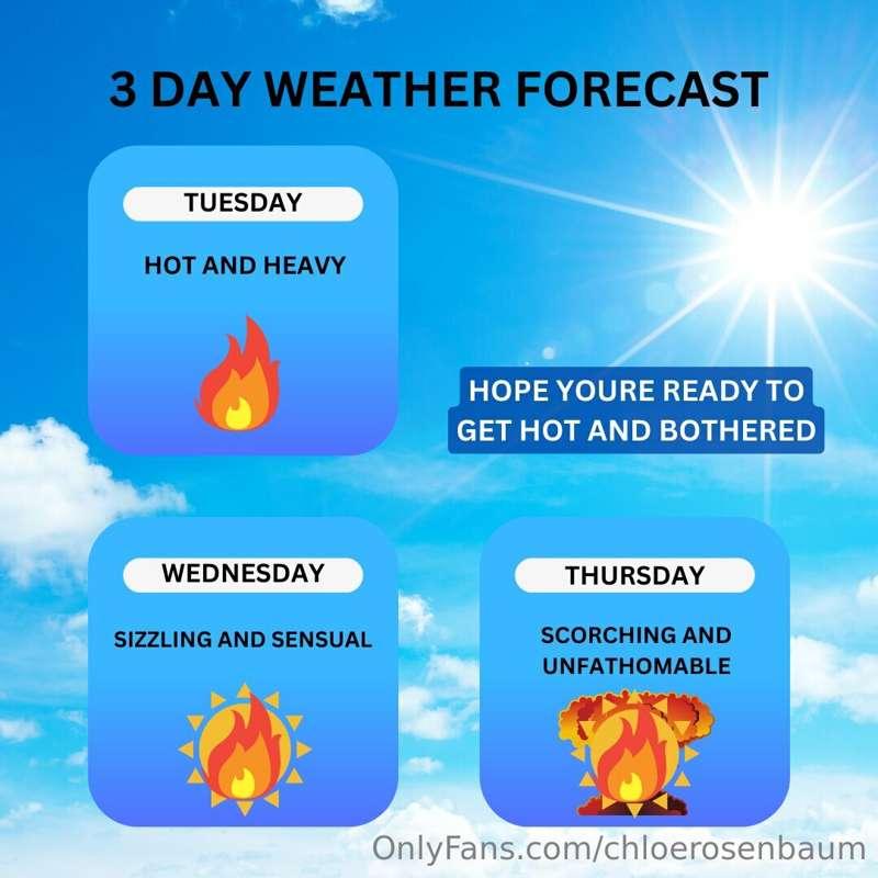 The weather is looking pretty HAWT these next few days, hope..