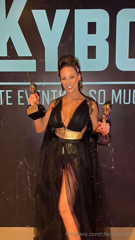 I’m so so happy to have won 2 awards last night for AVN incl..