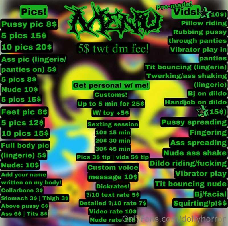 Also new menuuu💚 hmu