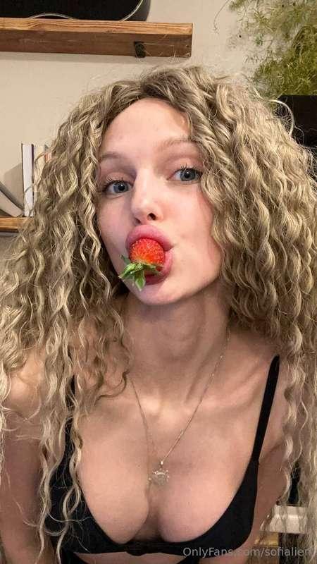  Strawberry or me? actually don’t answer… I know I taste bet..