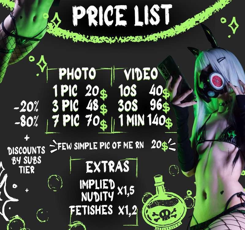 💚 Bringing back custom content 💚

For those who most want to see my special content and support me even more to create even better content :3

thank you so much for your kindness and love for what I do

Please note that I have added the option to order photos of me in my normal clothes that I am wearing at the time of your request and you will receive the photos the same day and it costs less

other types of requests are more expensive and will be done more professionally, taking into account your wishes
I can also order a suit if you want something special

love you all