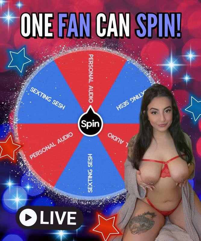 TIP NOW TO SPIN 😝 LIMITED TO ONE FAN ONLY 🫶🏻