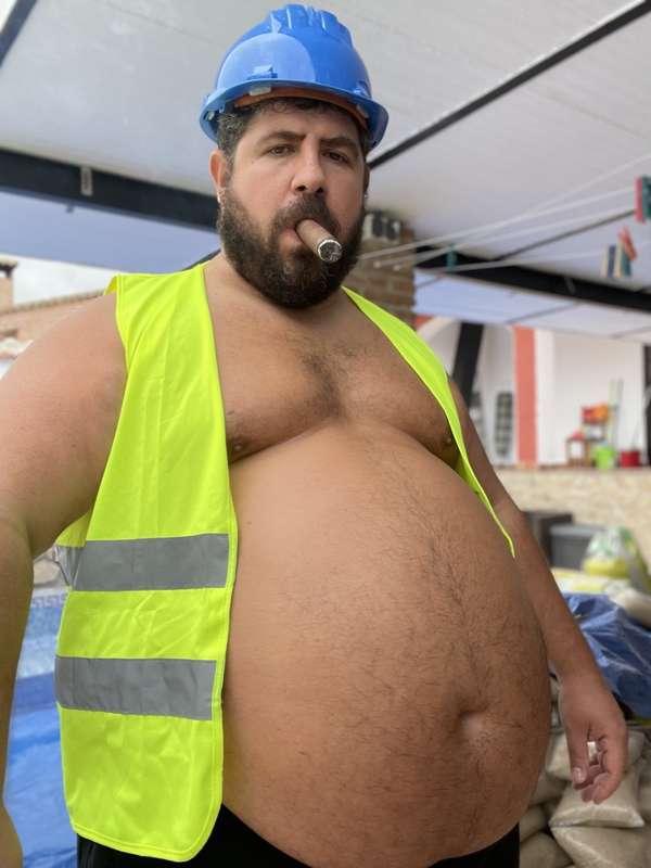 Cigar break at the construction site. 