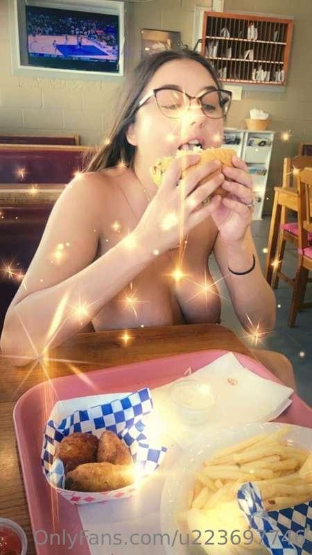 I just want someone to eat me as good as I eat this burger n..
