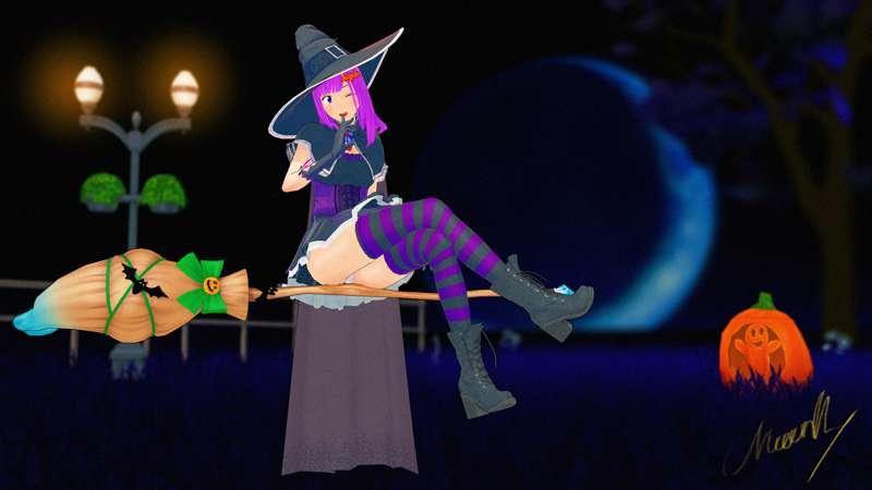 Happy Halloween from the little witch Rika! 🎃