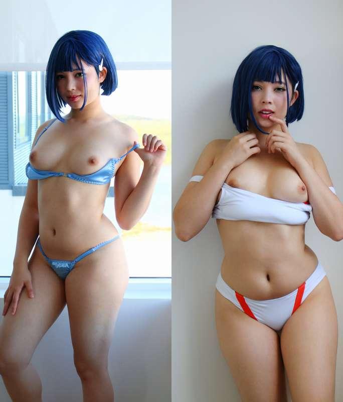 Ichigo from Darling in the Franxx, in her two piece swimsuit..