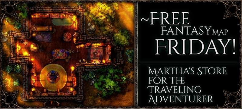 {Free Fantasy Map Friday: Martha's Store for the Traveling Adventurer!}