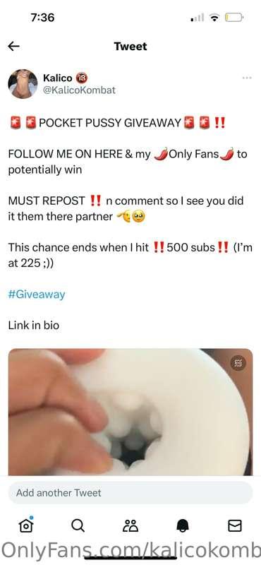 GUYS, I’m sure you heard about my POCKET PUSSY GIVEAWAY ~ If..