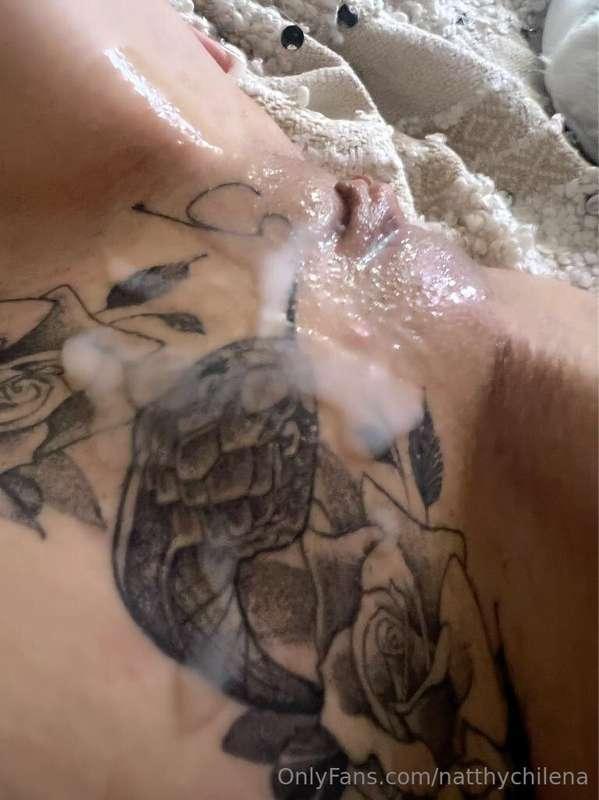 Creo que me masturbare mirando mi vagina con leche 😍💦