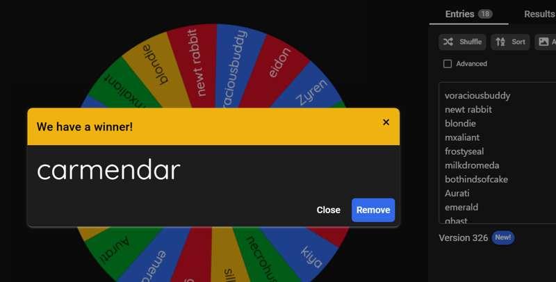 GIVEAWAY WINNERS 